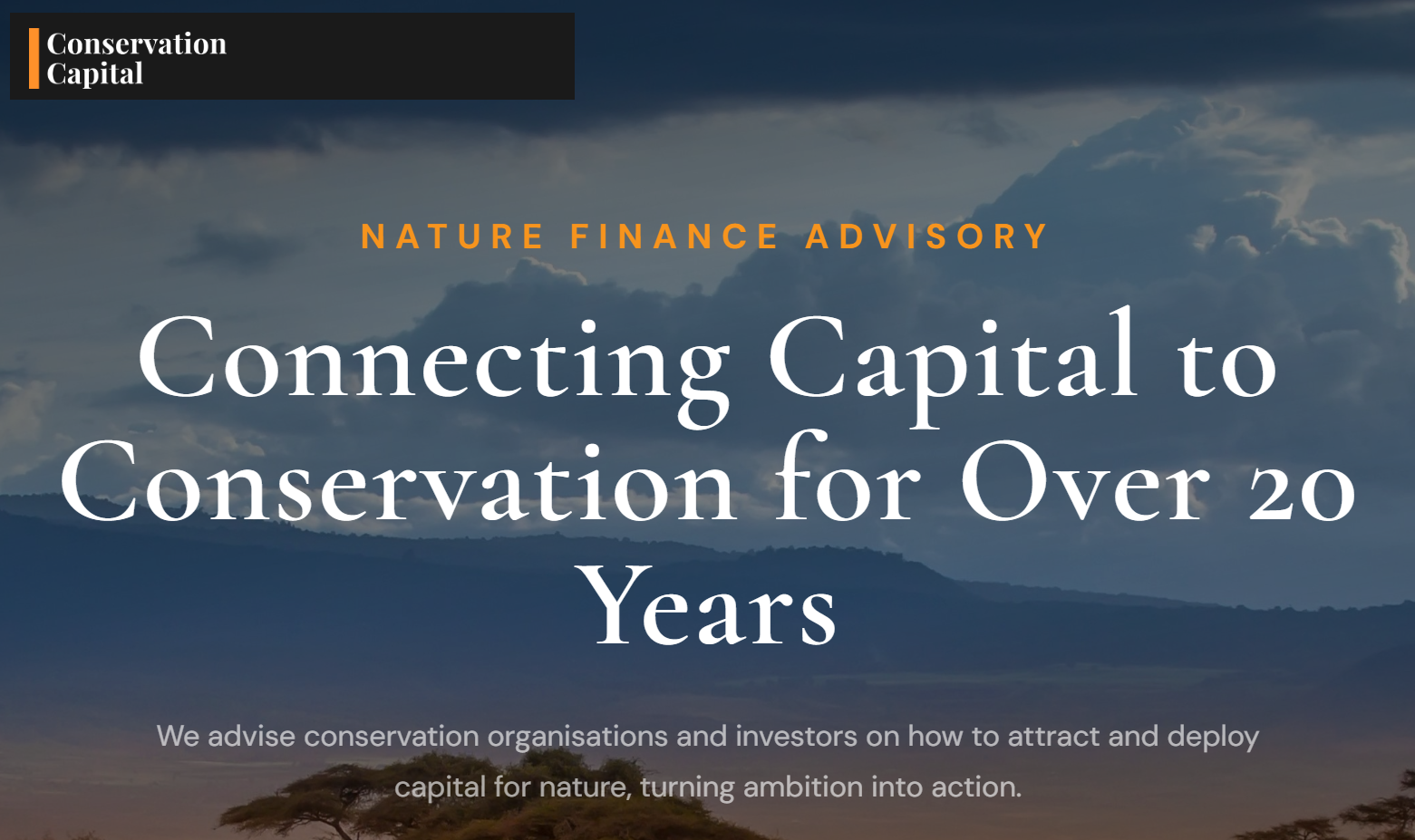 The Conservation Capital logo and statement of impact